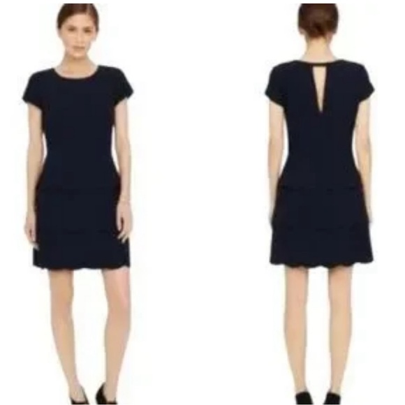 Black Layered Cap-sleeve Mini Dress - Club Monaco, Size Small - Picture 5 of 5